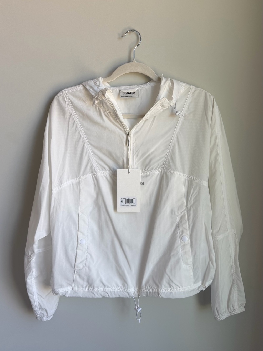 NWT Halfdays Joyner White Windbreaker Size Medium